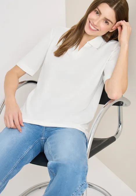 Piqué Poloshirt vanilla white