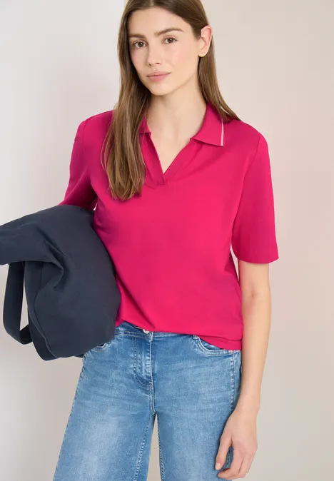 Piqué Poloshirt beetroot pink