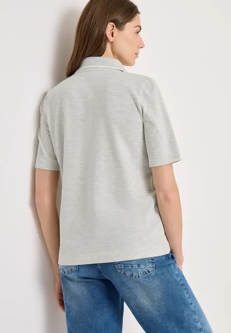Piqué Poloshirt milky grey melange