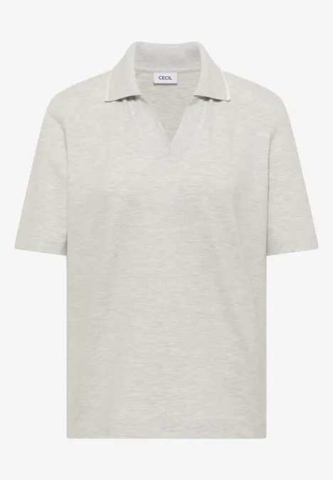 Piqué Poloshirt milky grey melange