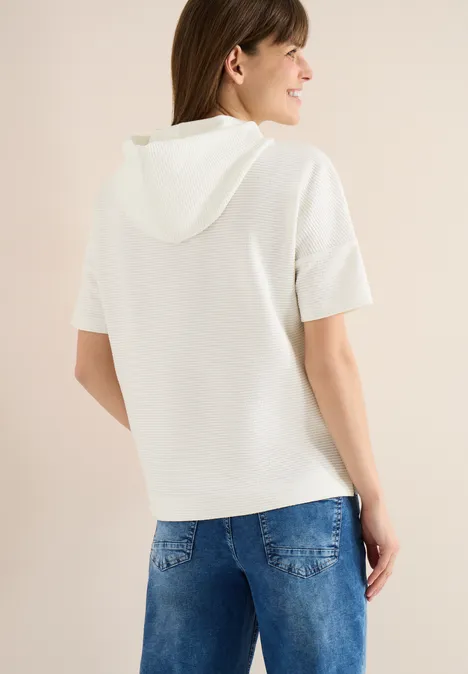 Hoodie Shirt in Unifarbe vanilla white