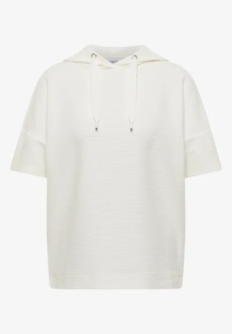 Hoodie Shirt in Unifarbe vanilla white