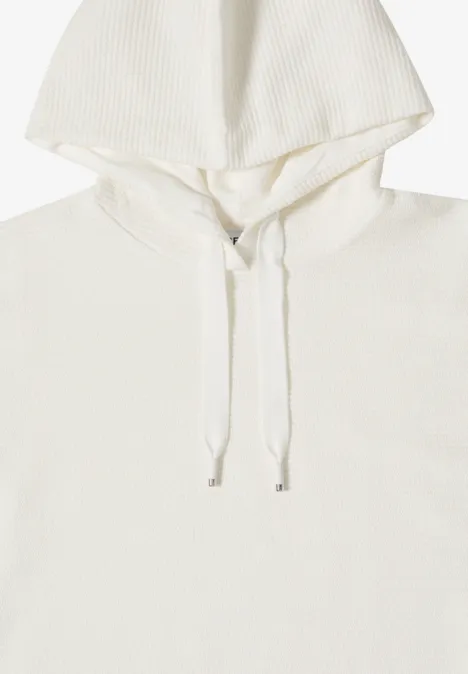 Hoodie Shirt in Unifarbe vanilla white