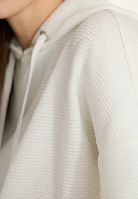 Hoodie Shirt in Unifarbe vanilla white