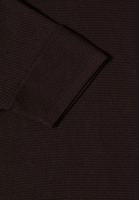 Hoodie Shirt in Unifarbe macchiato brown