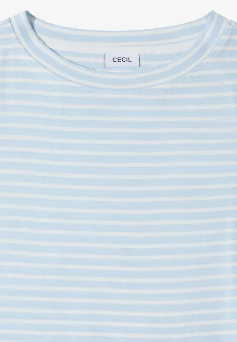 Kurzarm T-Shirt mit elastischem Saum light sky blue