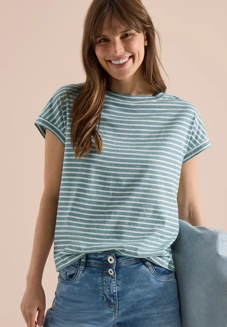 Kurzarm T-Shirt mit elastischem Saum jungle green