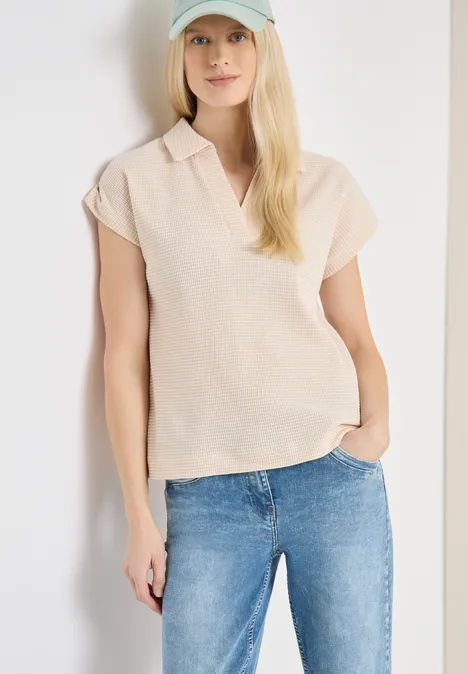 T-Shirt mit Struktur im Two-Tone-Look pearl beige T-Shirt mit Struktur im Two-Tone-Look pearl beige