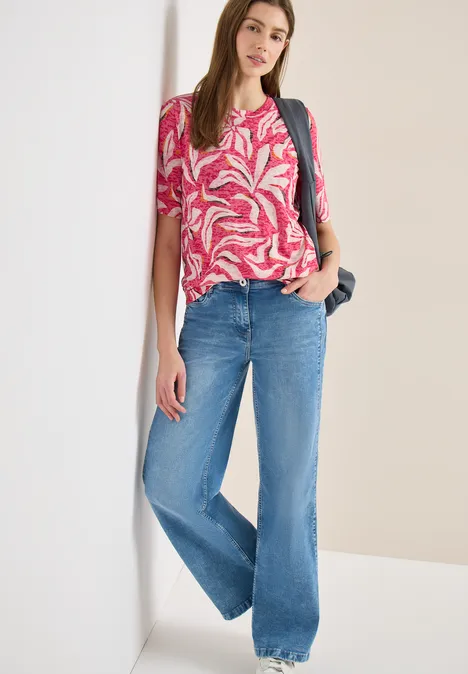 Ausbremmer Shirt mit Print beetroot pink