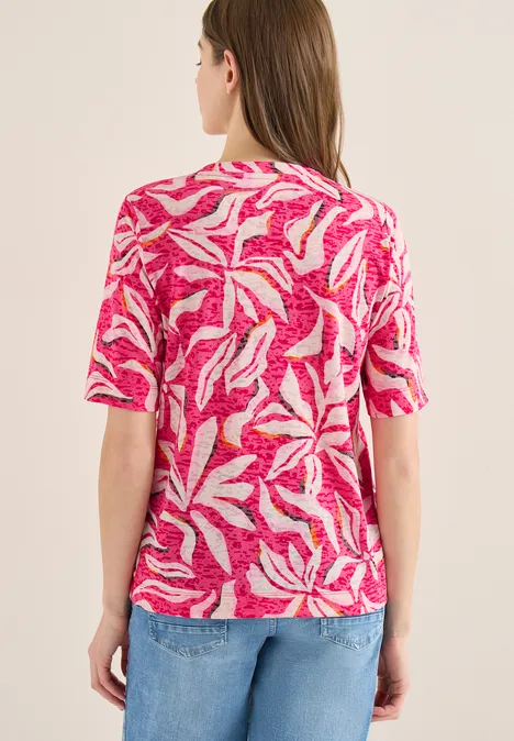 Ausbremmer Shirt mit Print beetroot pink