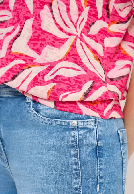 Ausbremmer Shirt mit Print beetroot pink