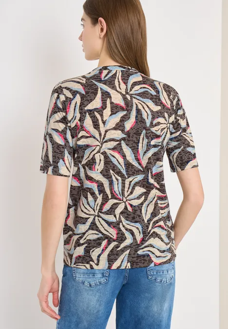 Ausbremmer Shirt mit Print macchiato brown