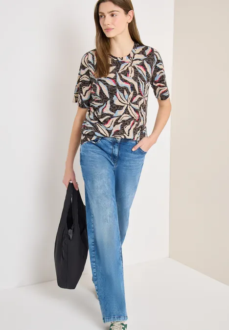 Ausbremmer Shirt mit Print macchiato brown