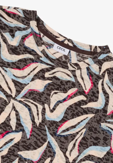 Ausbremmer Shirt mit Print macchiato brown