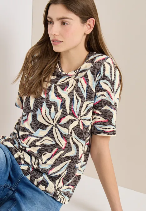 Ausbremmer Shirt mit Print macchiato brown