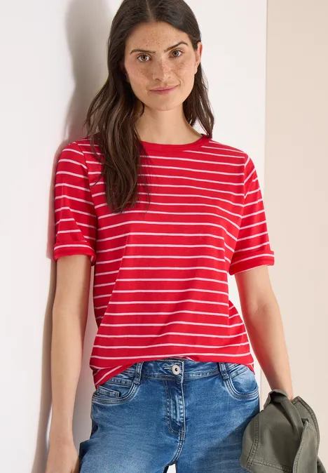 T-shirt à rayures glazed apple red