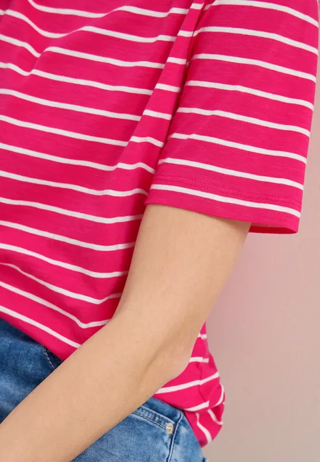 Gestreiftes T-Shirt beetroot pink