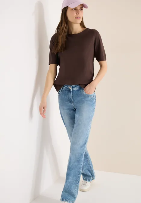 Koszulka w jednolitym kolorze macchiato brown