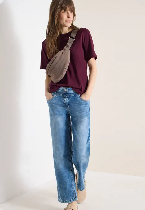 T-shirt en couleur unie sweet grape red