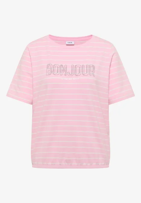 Sztywna koszulka z napisem light blush rose