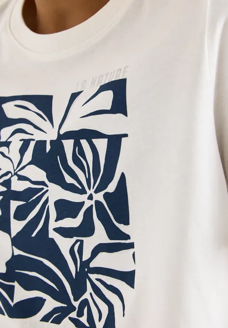 Koszulka z nadrukiem z przodu vanilla white Koszulka z nadrukiem z przodu vanilla white