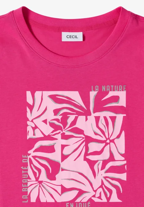 T-Shirt mit Frontprint beetroot pink