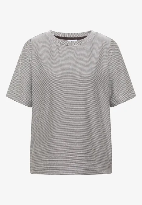 Gestreiftes T-Shirt macchiato brown Gestreiftes T-Shirt macchiato brown