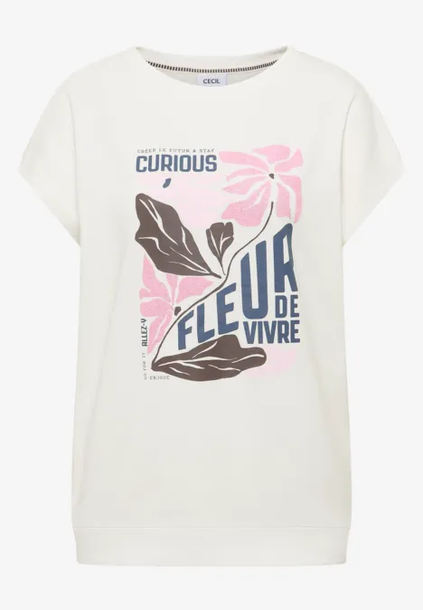 T-shirt avec impression sur le devant vanilla white