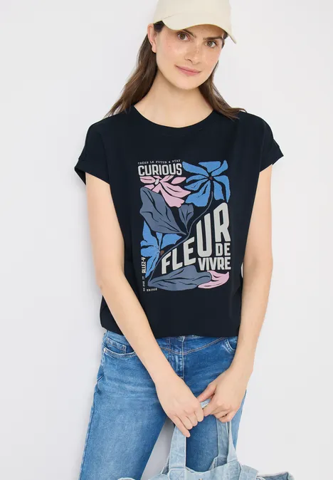 T-Shirt mit Frontprint universal blue