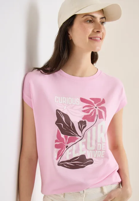 T-Shirt mit Frontprint light blush rose