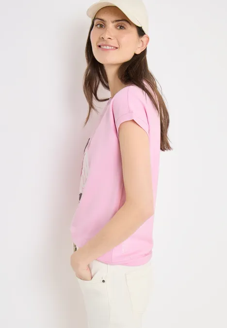 T-Shirt mit Frontprint light blush rose
