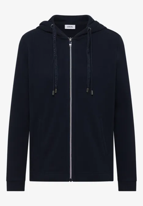 Langarm Jacke mit Kapuze und Taschen universal blue