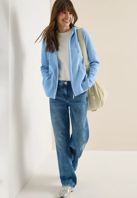 Langarm Jacke mit Kapuze und Taschen sporty light blue Langarm Jacke mit Kapuze und Taschen sporty light blue