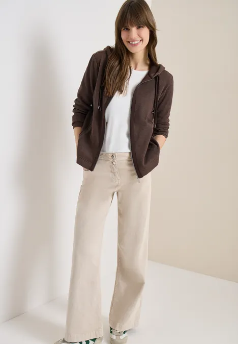 Langarm Jacke mit Kapuze und Taschen macchiato brown Langarm Jacke mit Kapuze und Taschen macchiato brown