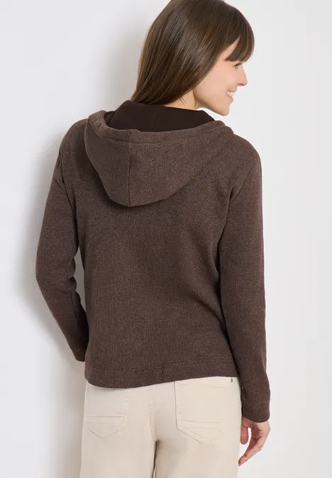 Langarm Jacke mit Kapuze und Taschen macchiato brown Langarm Jacke mit Kapuze und Taschen macchiato brown