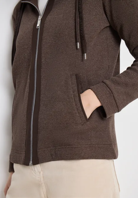 Langarm Jacke mit Kapuze und Taschen macchiato brown Langarm Jacke mit Kapuze und Taschen macchiato brown