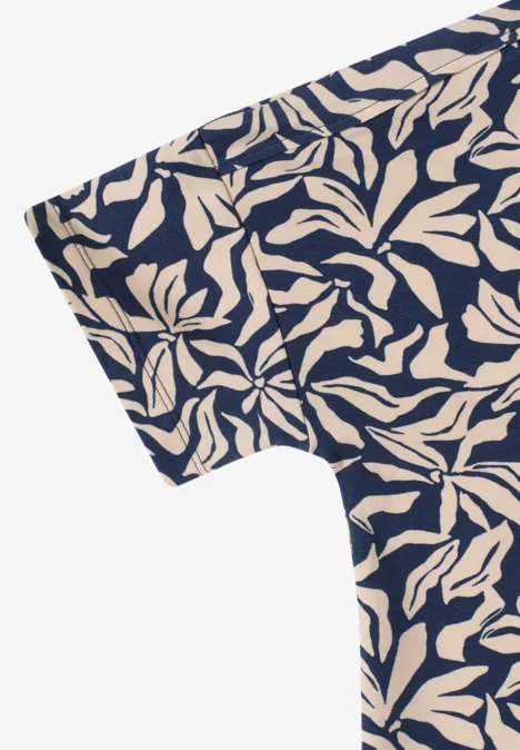 Koszula z detalami na ramionach sporty denim blue