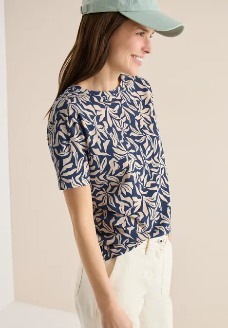 Koszula z detalami na ramionach sporty denim blue