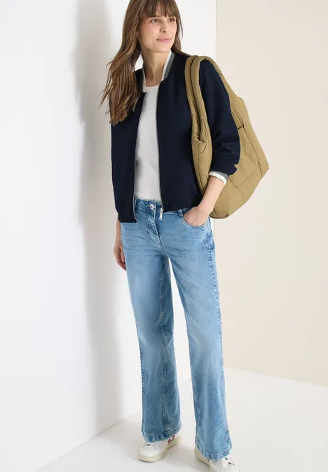 Blouson aus Jersey mit Knontrastdetails universal blue Blouson aus Jersey mit Knontrastdetails universal blue