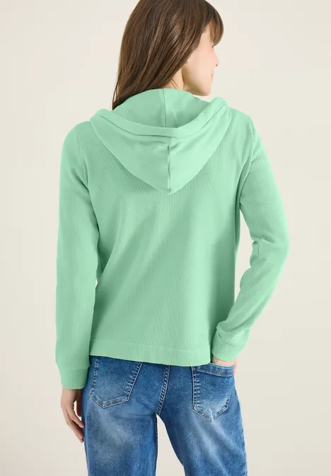 Jas met capuchon en streeppatroon juicy lime Jas met capuchon en streeppatroon juicy lime