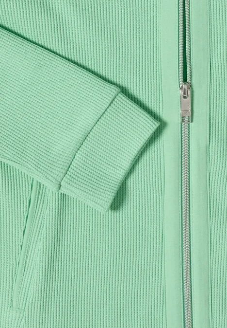 Jas met capuchon en streeppatroon juicy lime Jas met capuchon en streeppatroon juicy lime