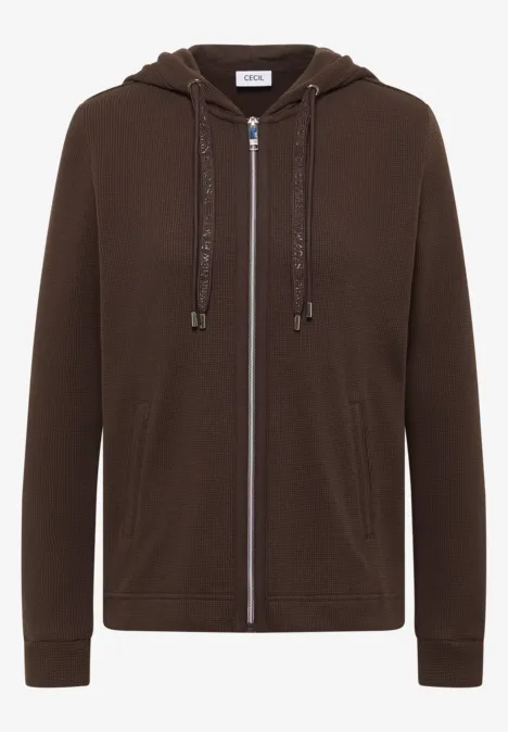 Jas met lange mouwen, capuchon en zakken macchiato brown Jas met lange mouwen, capuchon en zakken macchiato brown