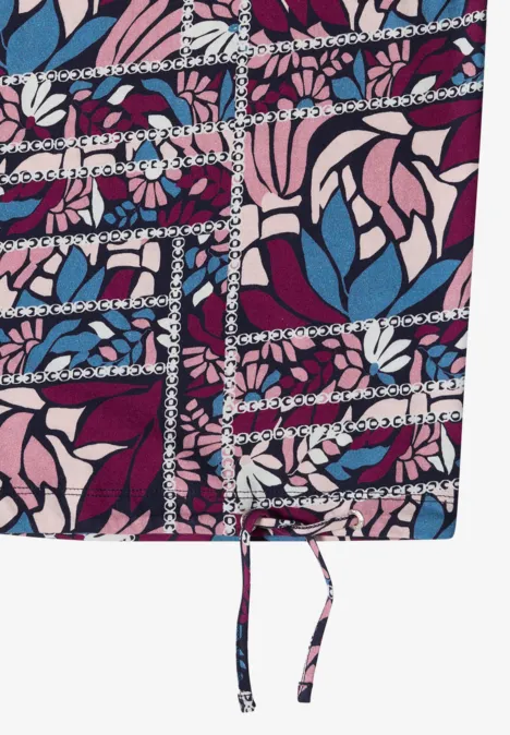 Koszulka z krótkim rękawem z nadrukiem patchworkowym deep plum