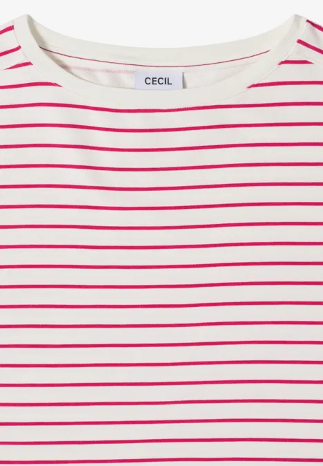 Bluzka w paski beetroot pink