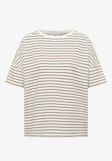 Shirt met rimpels urban taupe