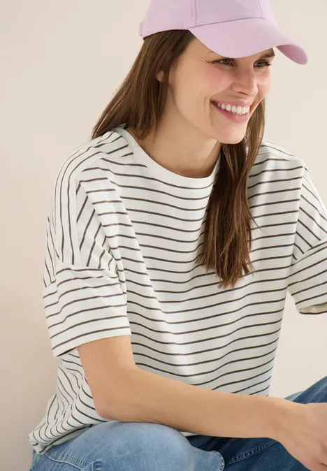 Shirt met rimpels urban taupe