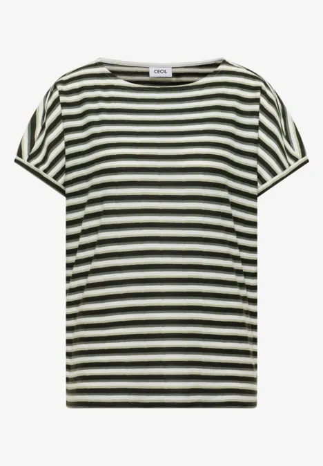 Koszulka w paski raw khaki