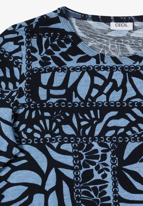 Shirt mit Patchwork Print universal blue