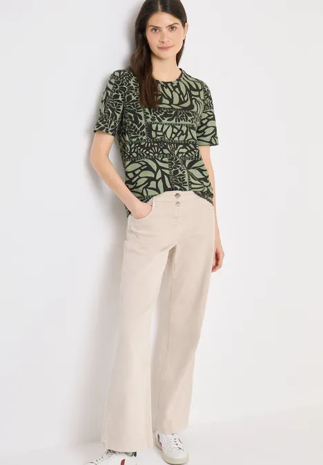 T-shirt avec imprimé patchwork raw khaki