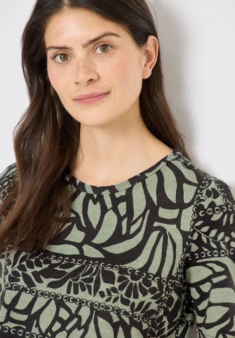 T-shirt avec imprimé patchwork raw khaki